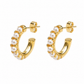 Selene Pearl Hoop Earrings