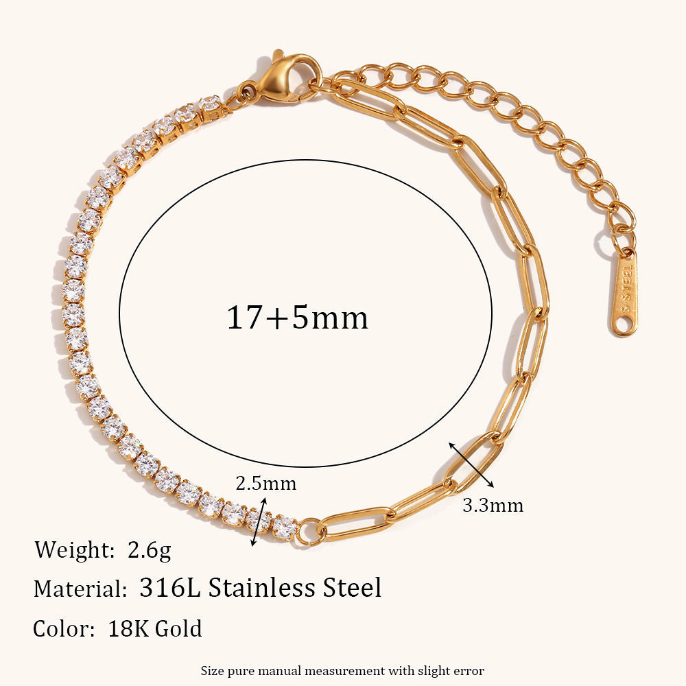Clara Tennis Chain Bracelet