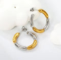 Bianca Two-Tone Hoop Earrings
