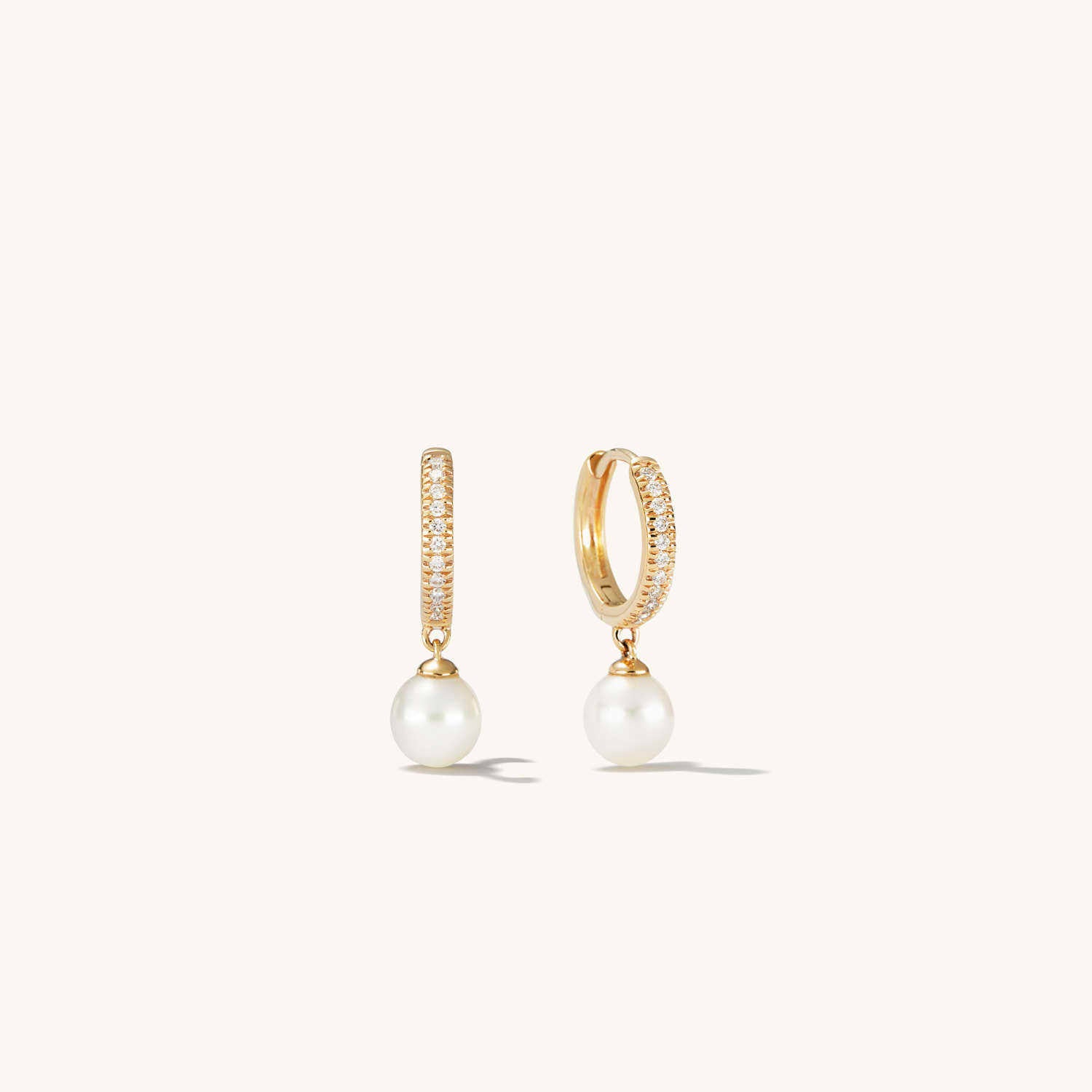 Celeste Pearl Drop Hoop Earrings