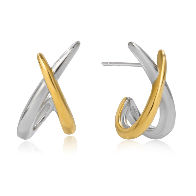 Noa Two-Tone Twist Earrings