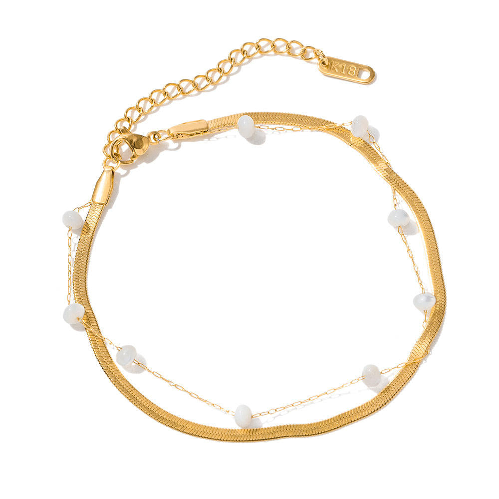 Isla Pearl Double Anklet