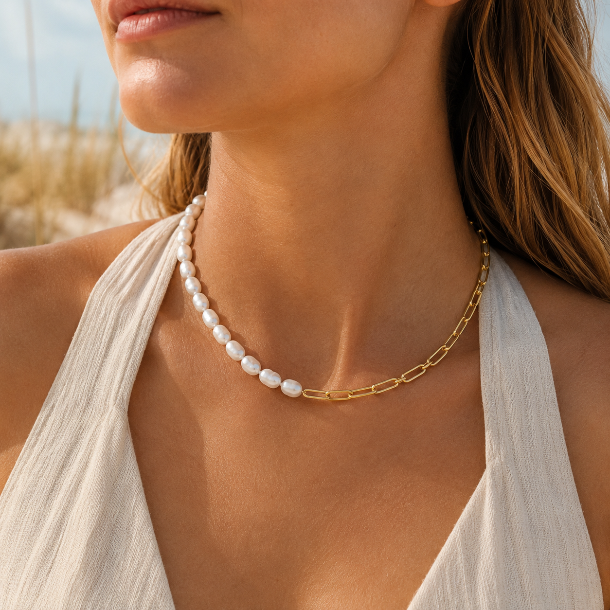Capri Pearl Chain Necklace